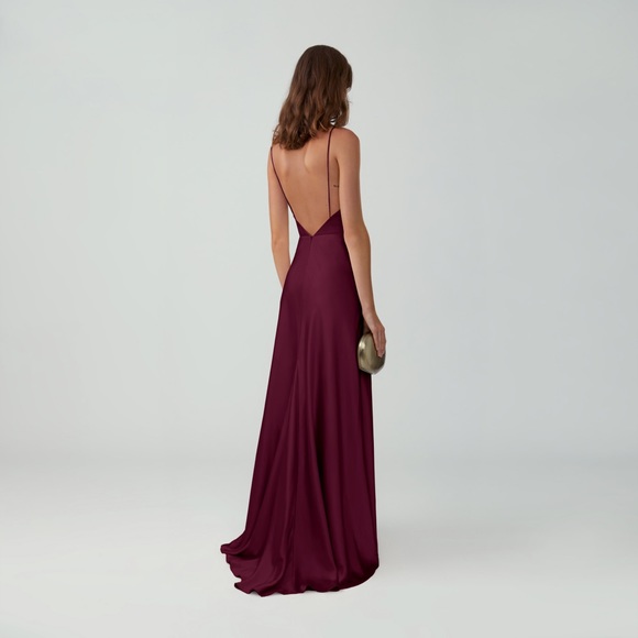 Fame and Partners Strappy Draped Gown in Wine color - Picture 3 of 16